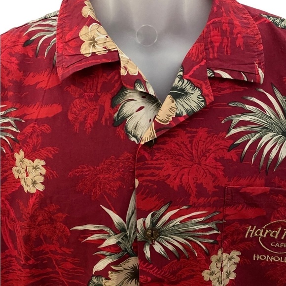 HARD ROCK CAFE Honolulu Aloha Hawaiian Tropical Floral Shirt Men L Large RARE! - Picture 2 of 7